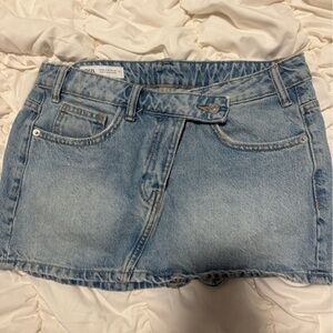 Zara Sky Blue Denim Skirt